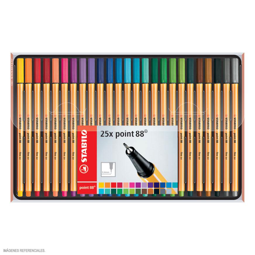 Estuche x 25 piezas rotulador point 88 Stabilo
