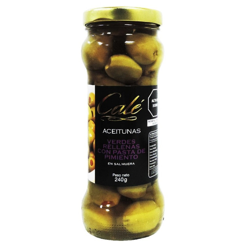 Aceituna verde rellena con castaña cale