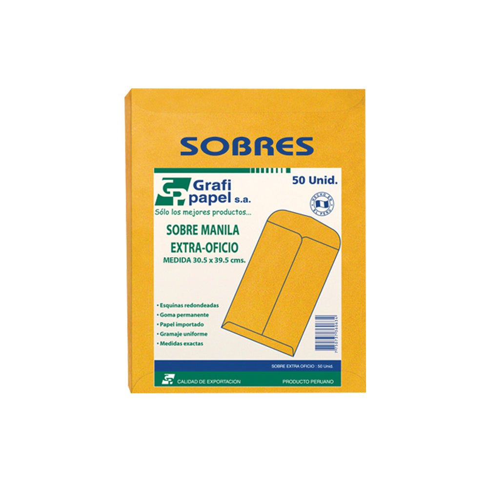 Sobre Manila Extra Oficio 50 unid. Grafipapel