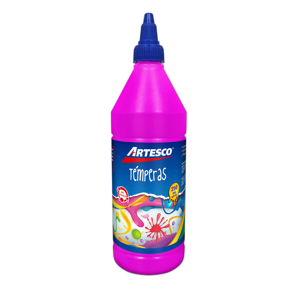 Témpera fucsia neón 250 ml Artesco