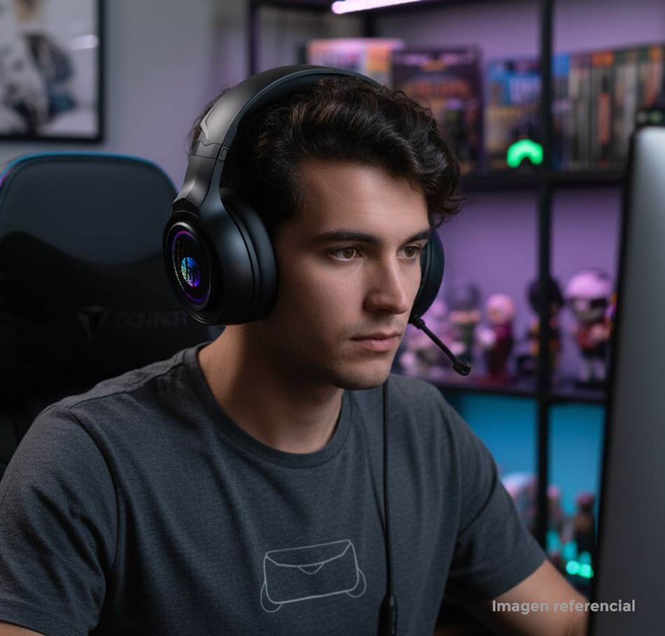 Audífonos On-Ear 7.1 RGB HP DHE-8008 — Sonido que te transporta a otra dimensión