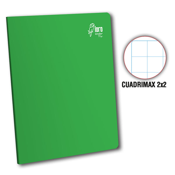 Cuaderno engrapado cuadrimax 2x2 A4 80h verde Loro