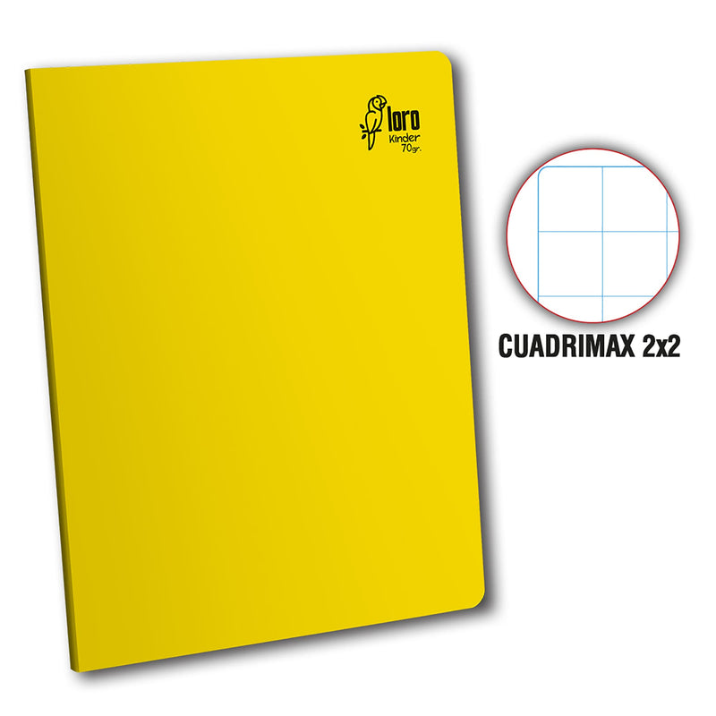 Cuaderno engrapado cuadrimax 2x2 A4 80h amarillo Loro