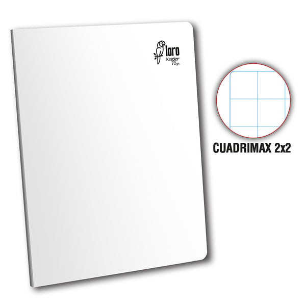 Cuaderno engrapado cuadrimax 2x2 A4 80h blanco Loro