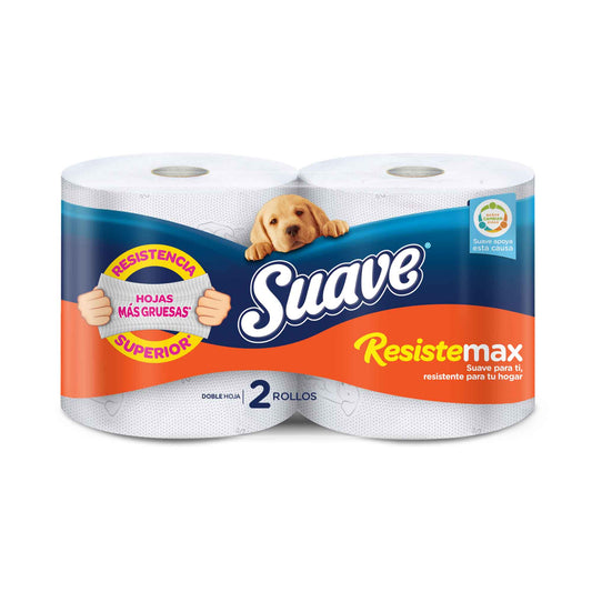 Papel higiénico blanco doble hoja 15 mt x 2 rollos Resistemax