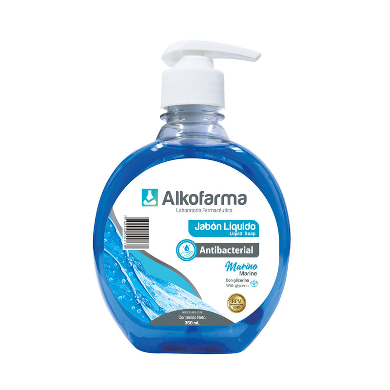Jabón líquido antibacterial brisa marina x 360ml Alkofarma