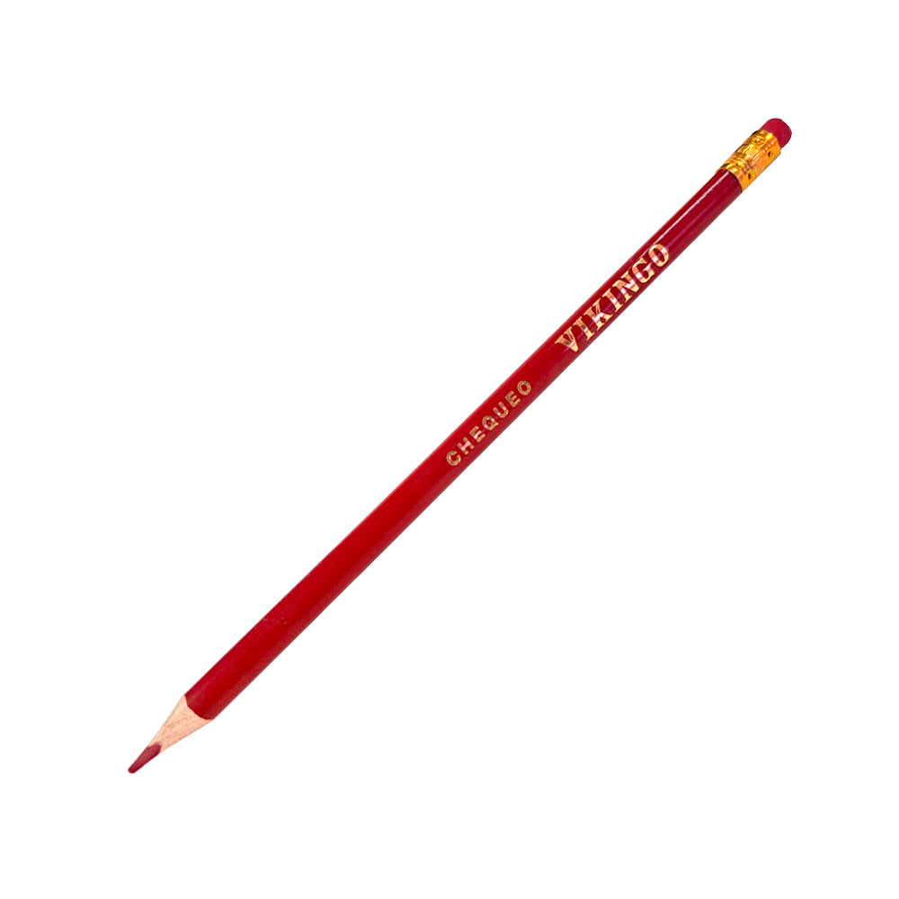 Lapiz chequeo rojo con borrador Vikingo