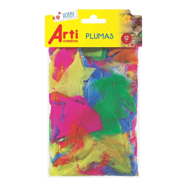 Plumas colores básicos x 12 piezas Arti Creativo
