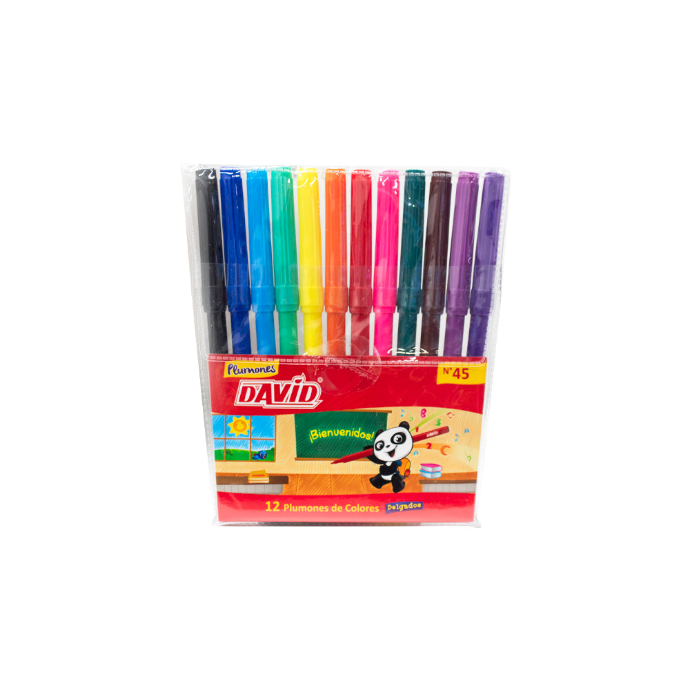 plumon delgado 45 estuche  x12 unidades david