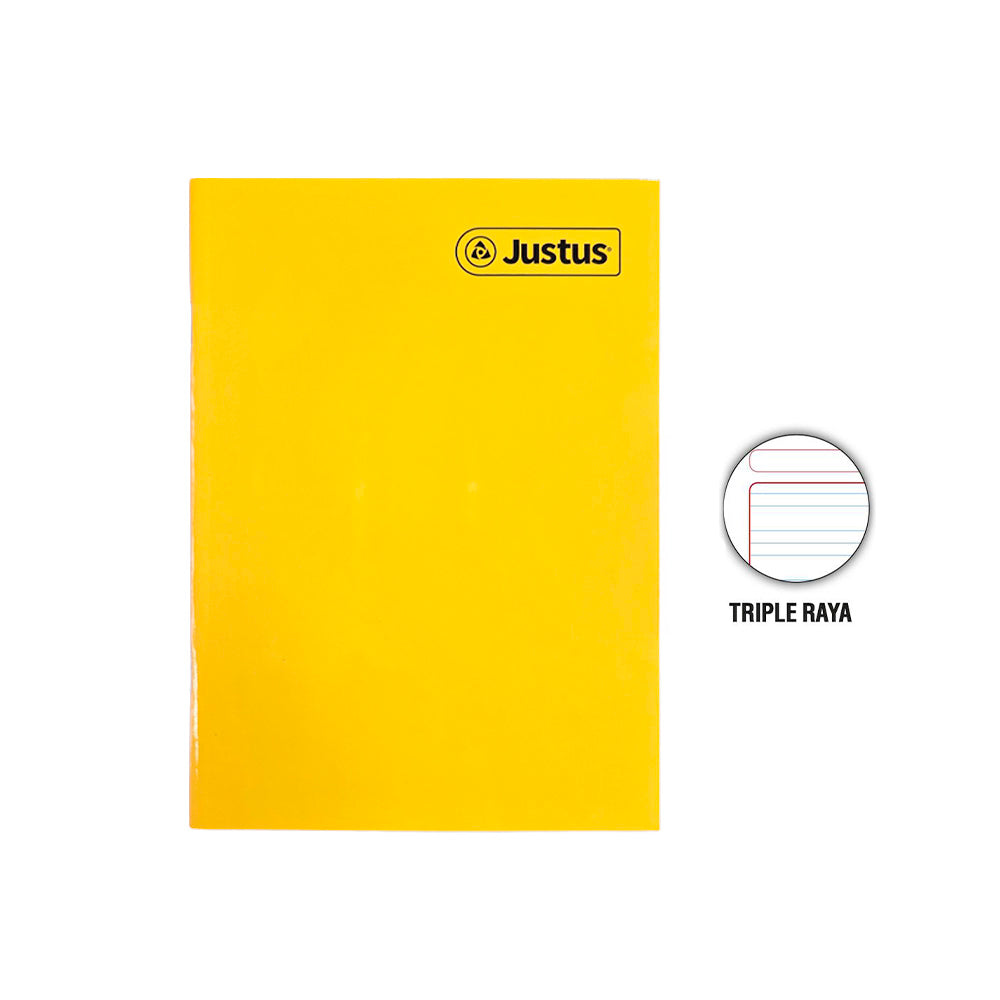 Cuaderno engrapado triple raya max A4 80 hojas con stickers Justus