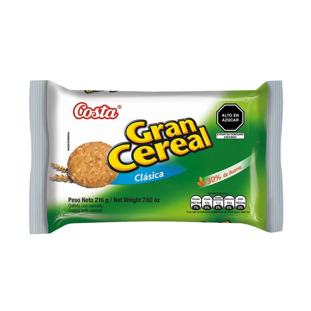 Galleta gran cereal clasica 36gr pack x 6 un Costa