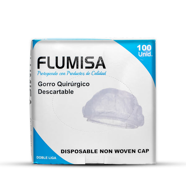 Gorro quirurgico descartable caja x100 unidades blanco