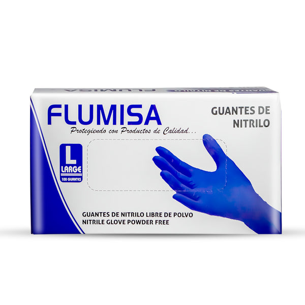 Guantes nitrilo 3.5 gramos x 100 unidades talla l flumisa