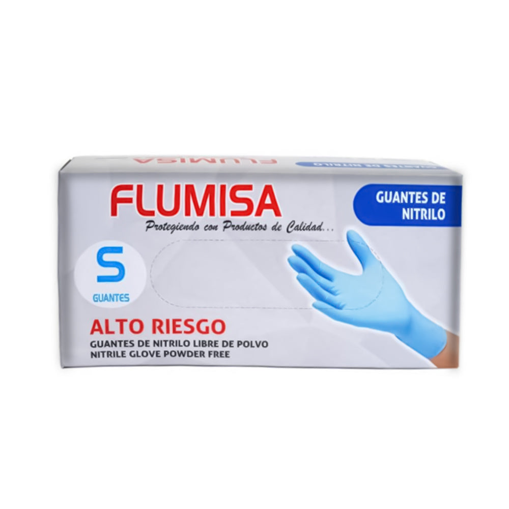 Guantes nitrilo 10 gramos x 100 unidades talla s flumisa