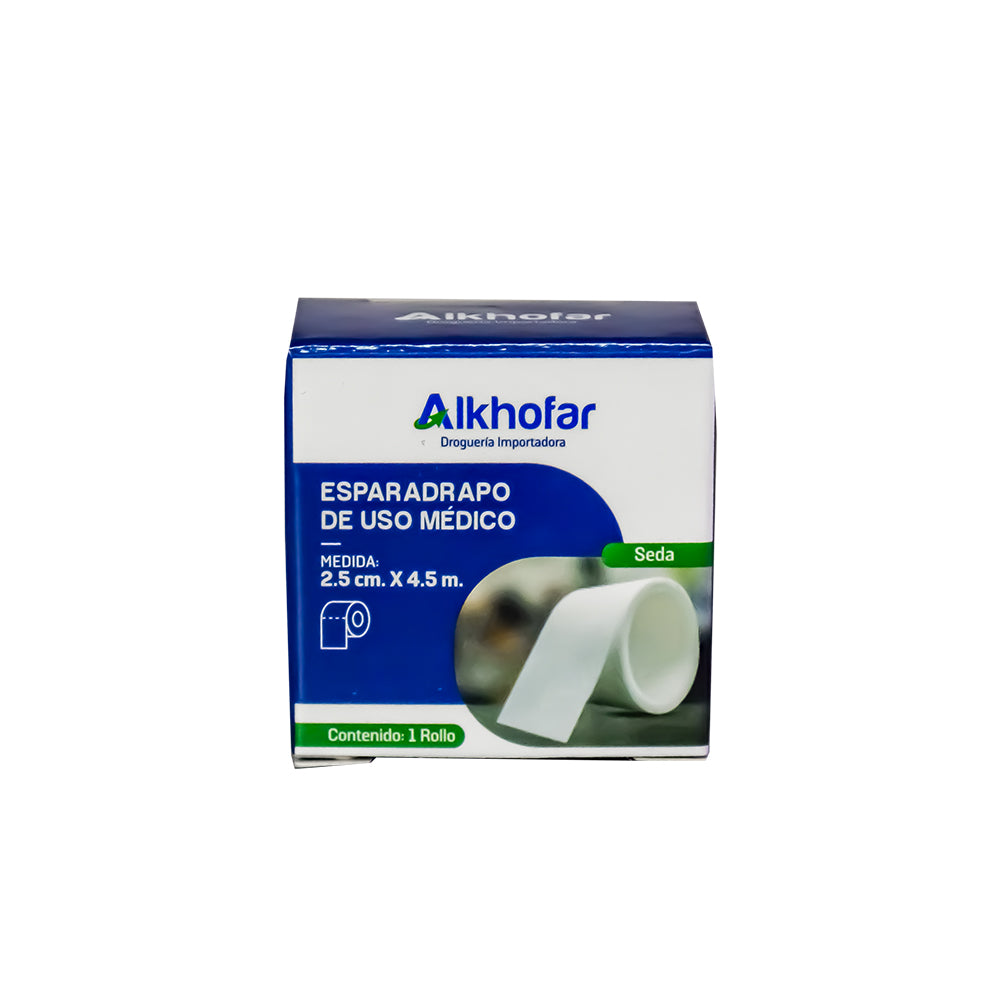 Esparadrapo de tela 2.5 cm x 4.5 mt x 1 unidad Alkhofar