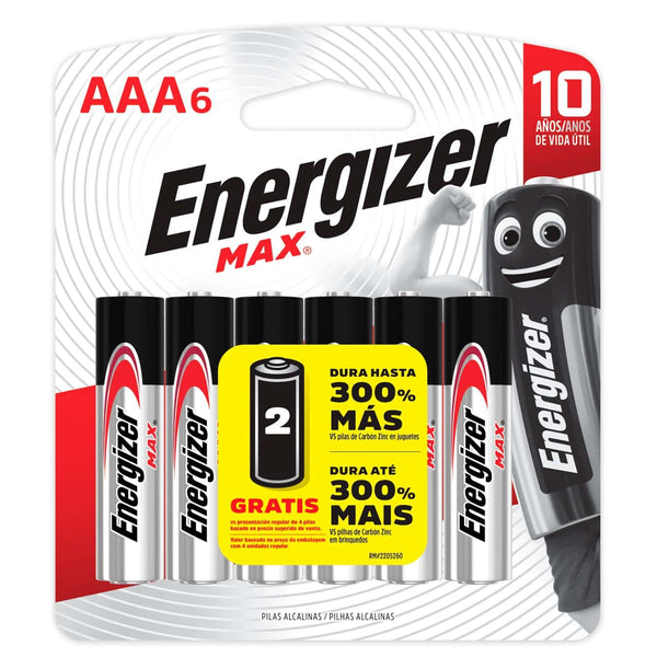 Pila AAA x 4und + 2 gratis 1.5v Max Energizer