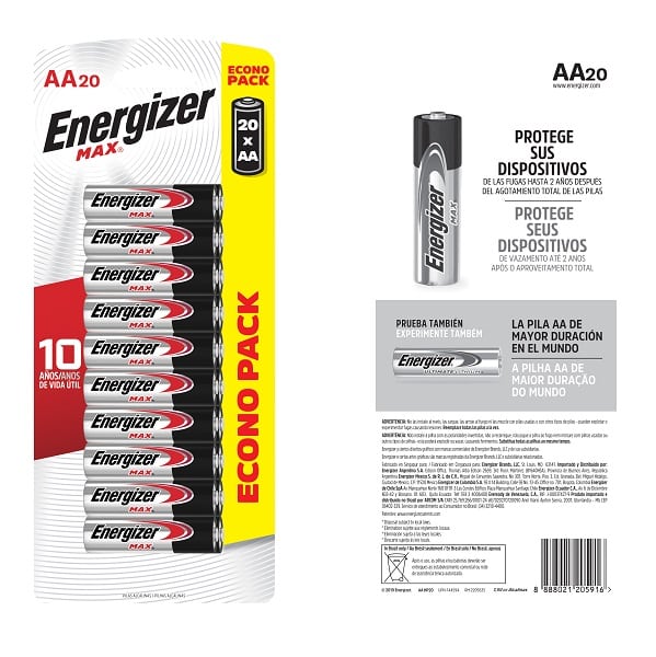 Pila AA x 20und 1.5v Max Energizer