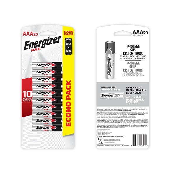 Pila AAA x 20und 1.5v Max Energizer