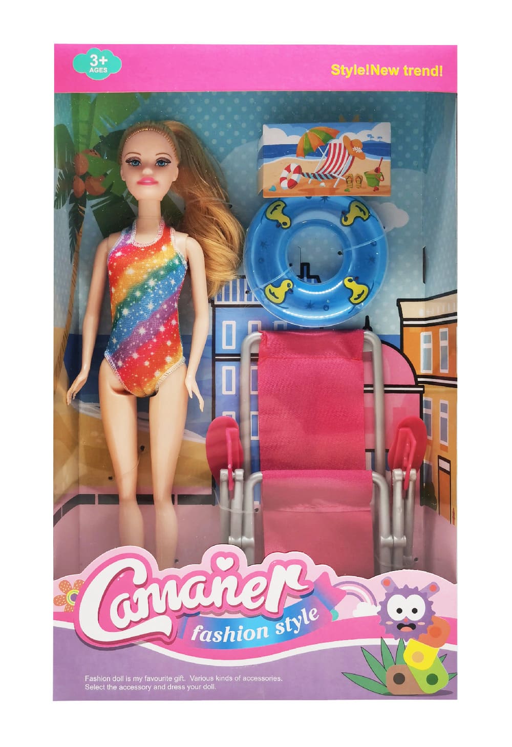 Muñeca con silla de playa