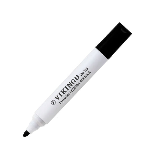 Plumón para pizarra punta gruesa 123 negro Vikingo
