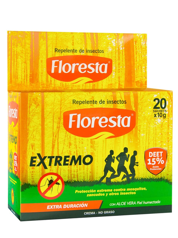 Repelente extremo deet 15% caja 10 gr x20 sachet Floresta