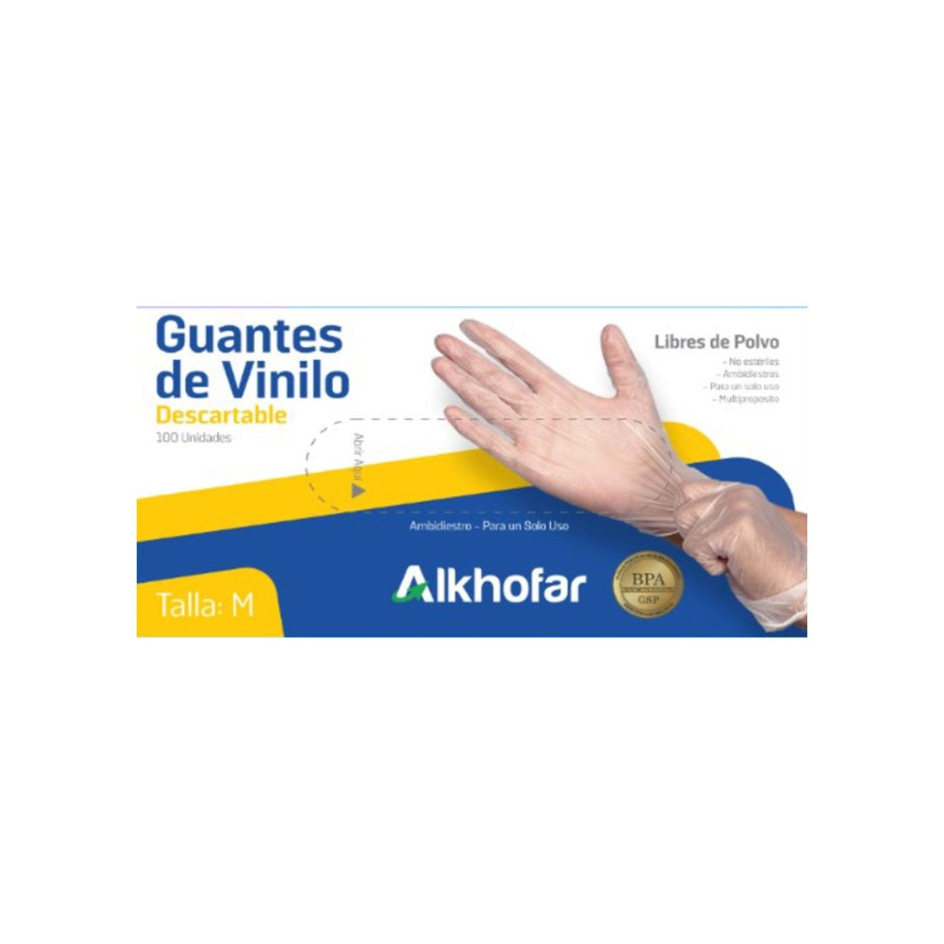 Guantes De Vinilo Transp sin Polvo Talla M X 100 Eliud Glove