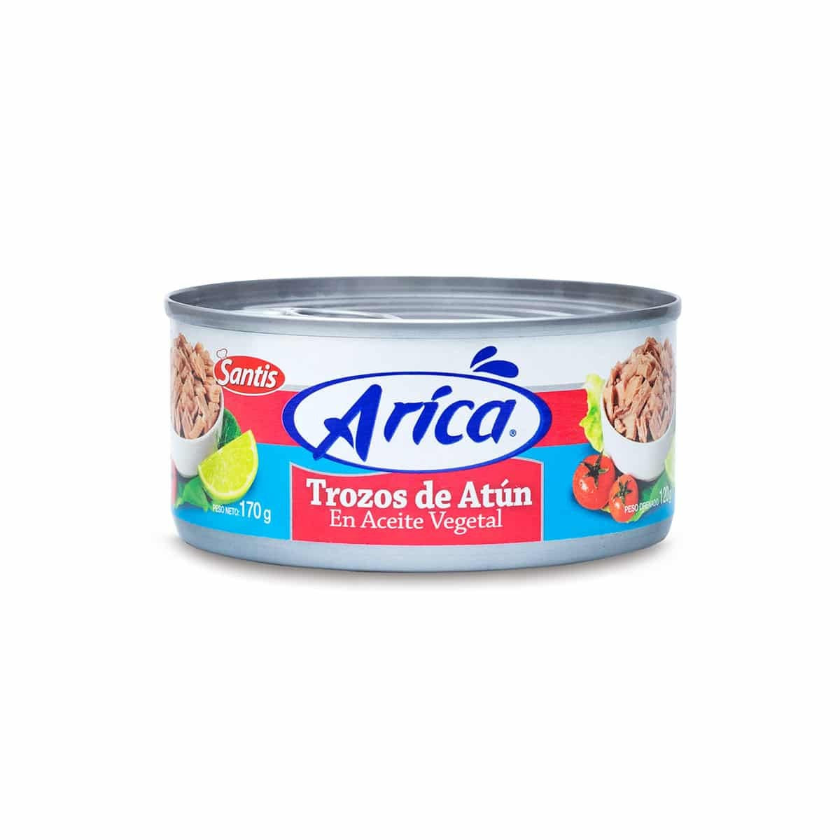 Trozo de atun en aceite vegetal 170 gr Arica