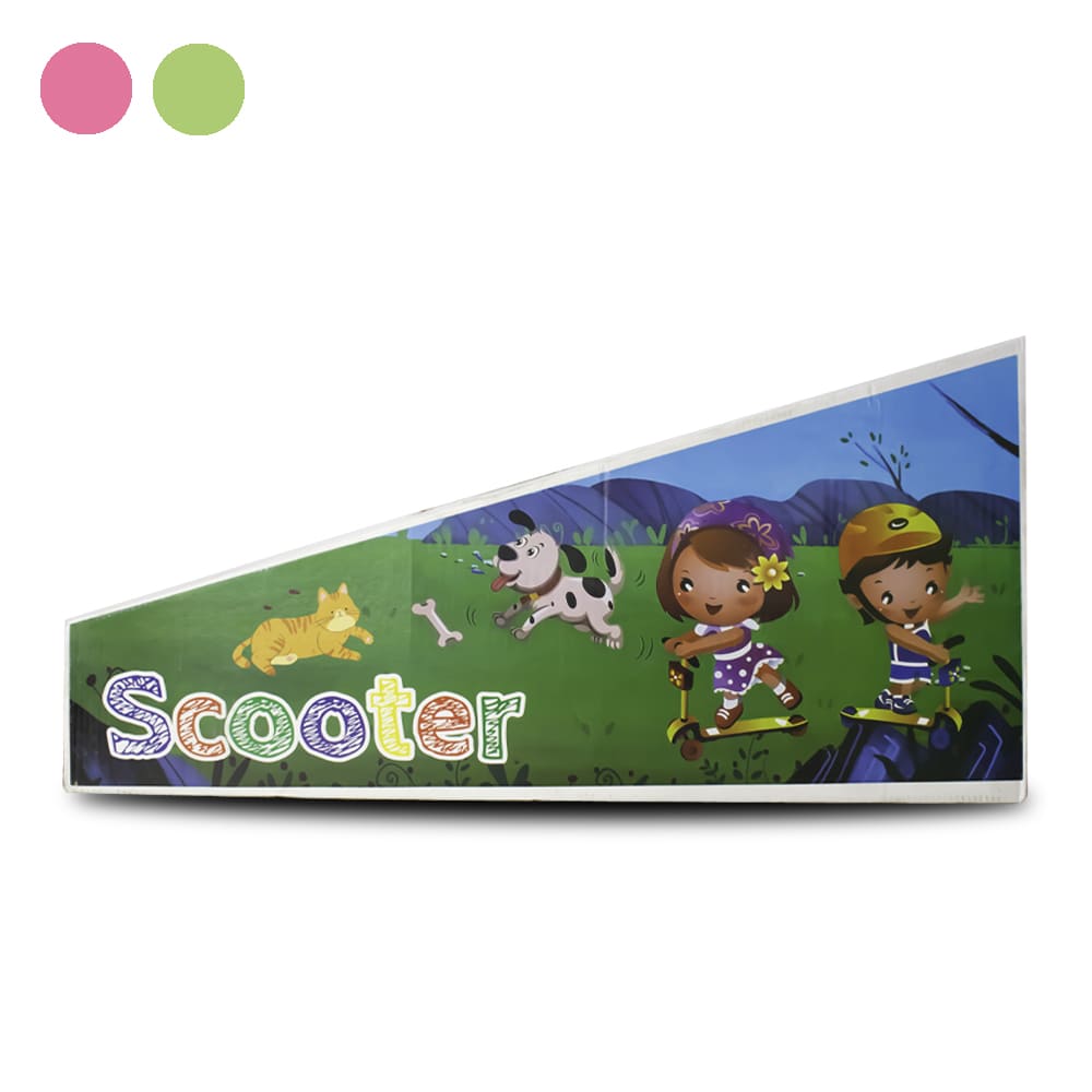 Scooter plegable rosado/verde surtido
