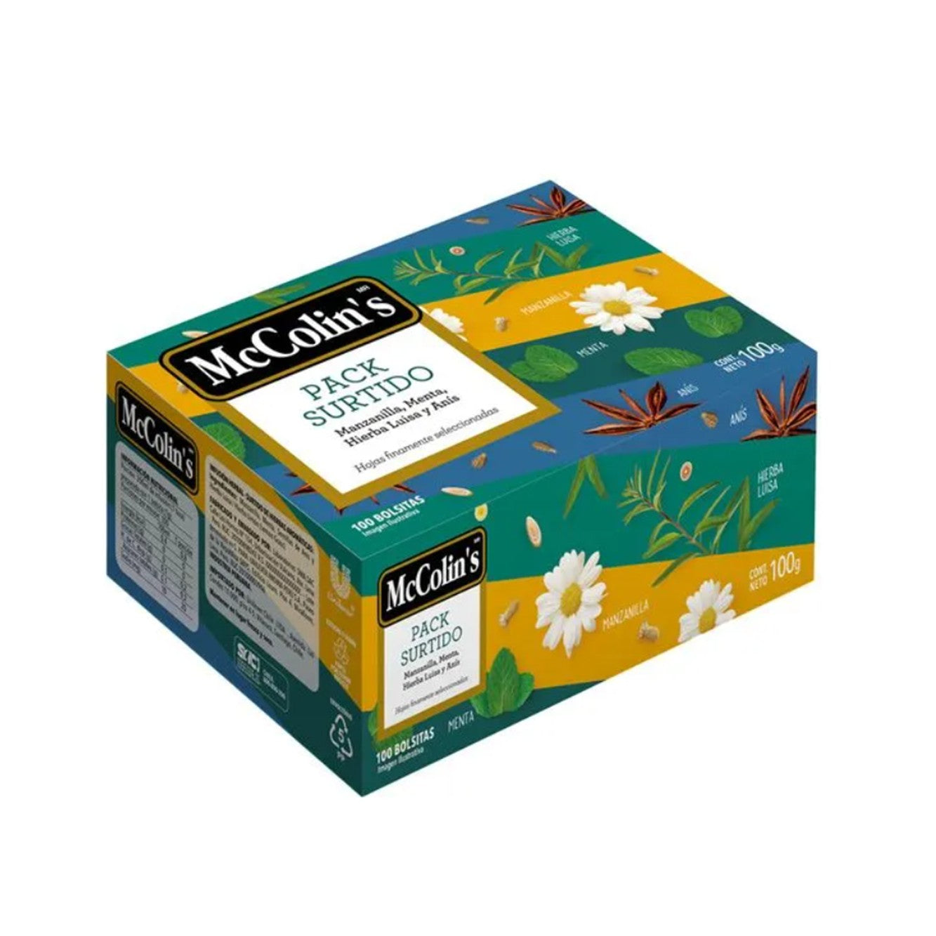 Infusion surtido 100 un (maz/met/hl/anis) Mccolins