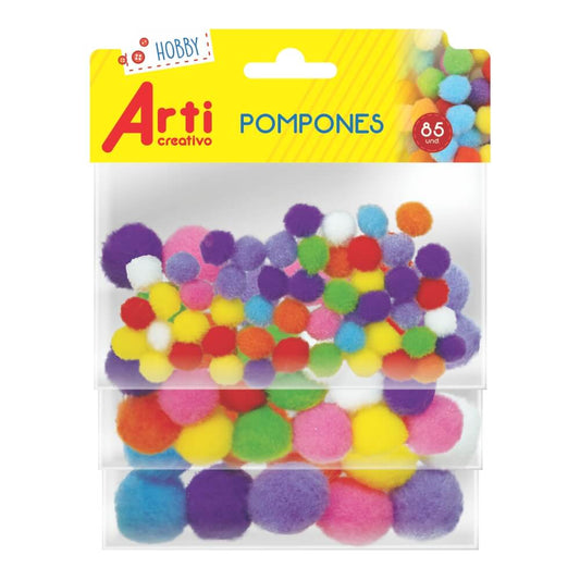 Pompones colores básicos x 85 unidades Arti Creativo