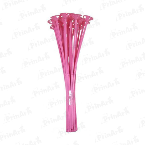 Paliglobos de plástico rosado x 12 unidades