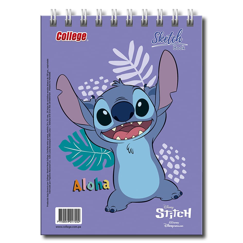 Sketch book espiral A4 24 Hojas  niñas College