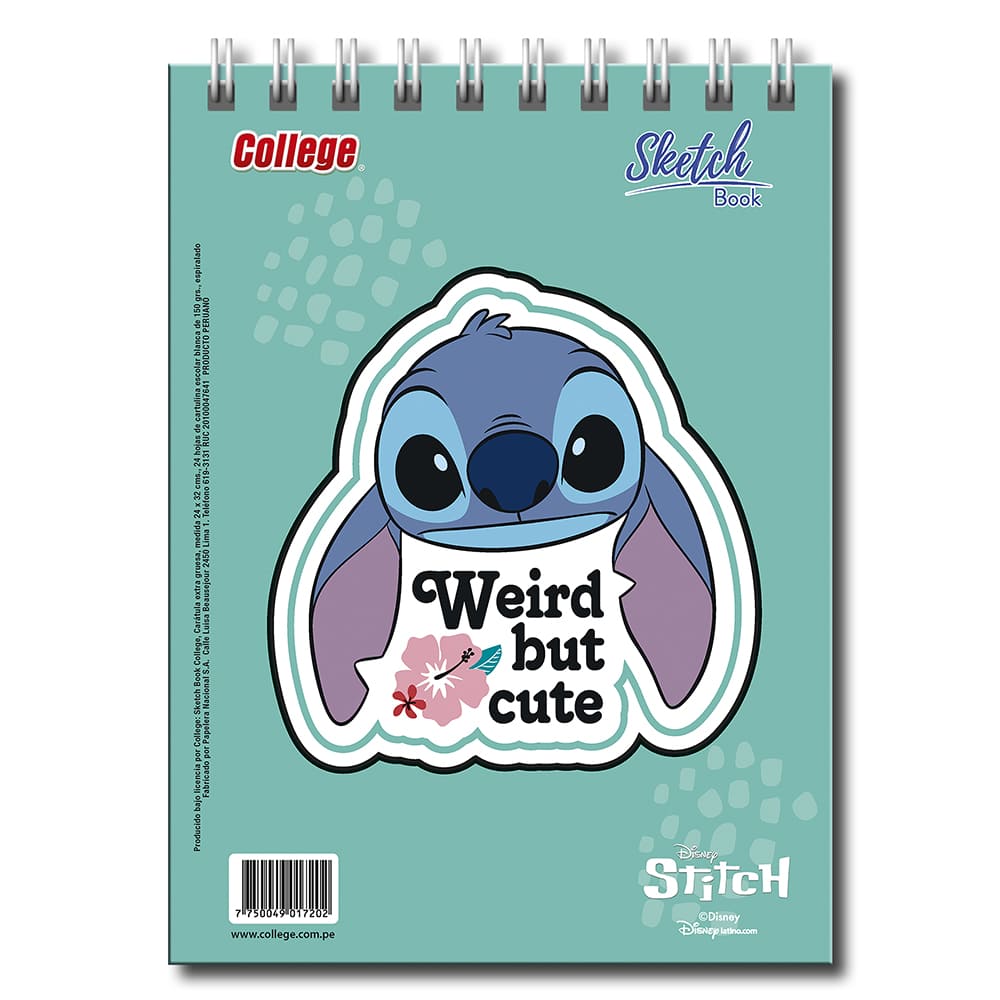 Sketch book espiral A4 24 Hojas  niñas College