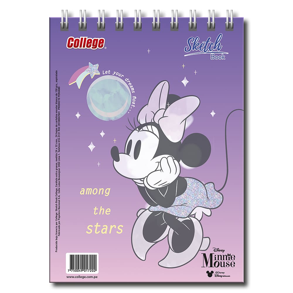 Sketch book espiral A4 24 Hojas  niñas College