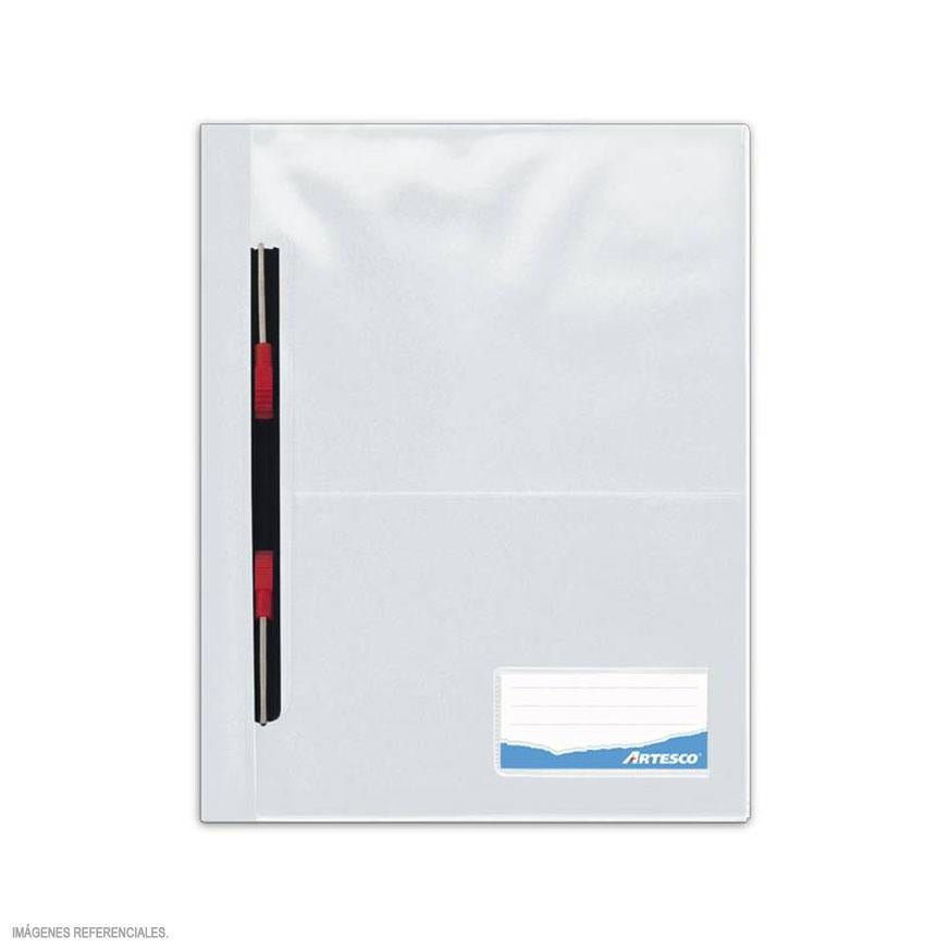Folder tapa transparente reforzada blanco oficio Artesco