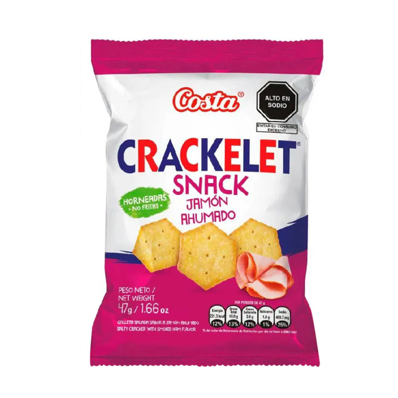 Galleta Jamón Crackelet 47gr x 6 und Costa