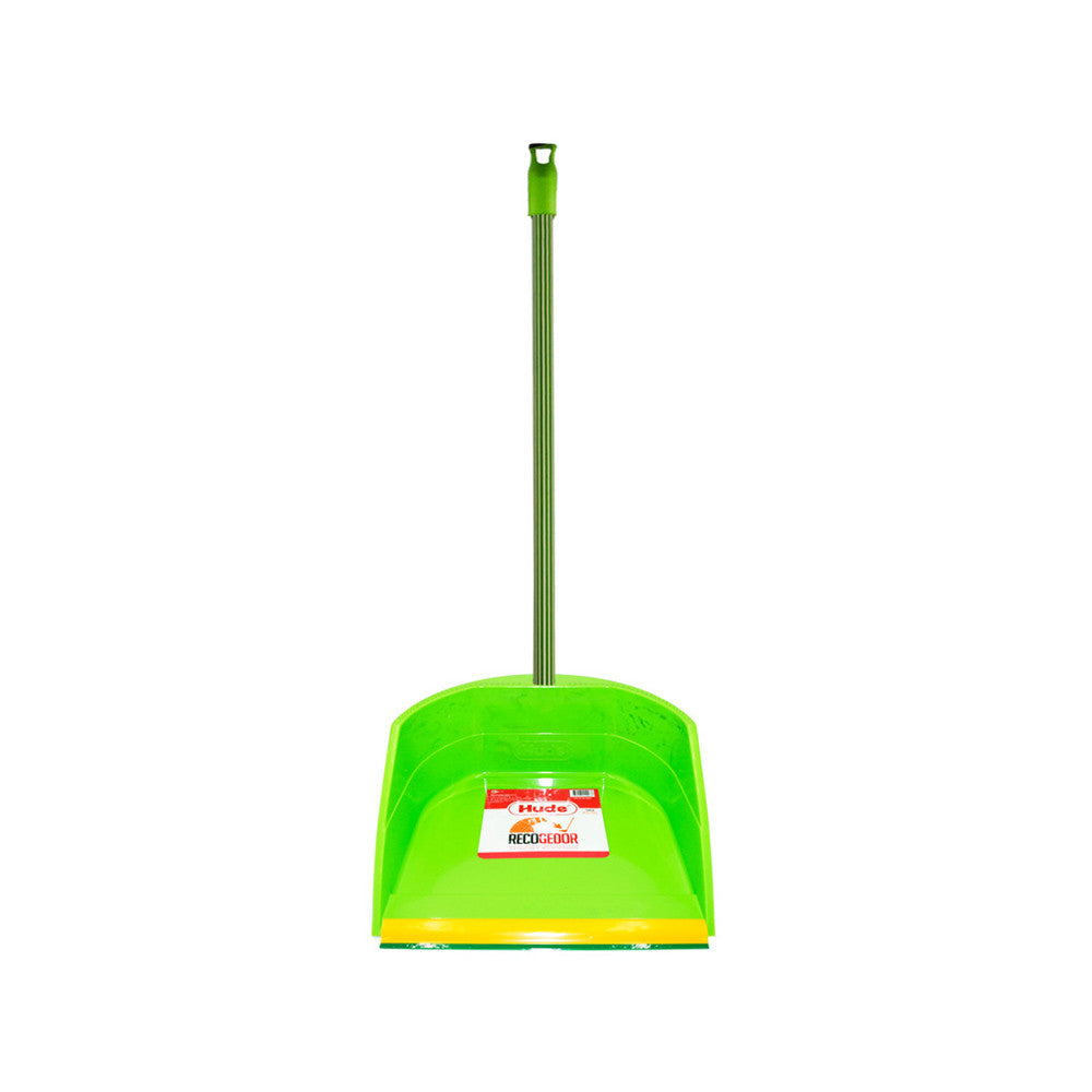 Recogedor basura plástico verde Hude
