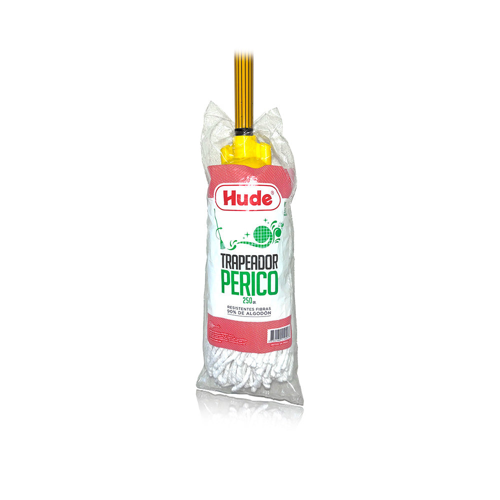 Trapeador (mopa) con palo perico amarillo Hude