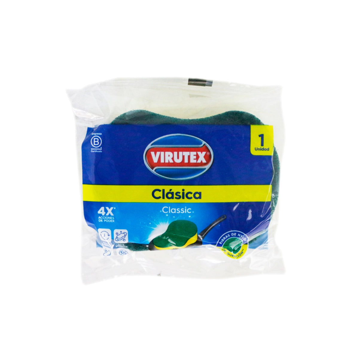 Esponja multiuso 2 en 1 amarillo x1 Virutex