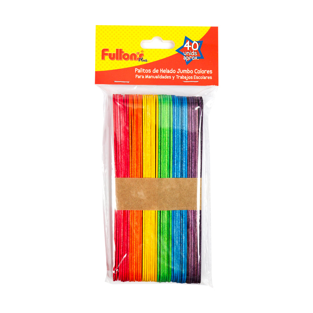 Palito de helado jumbo colores x40 und Fultons