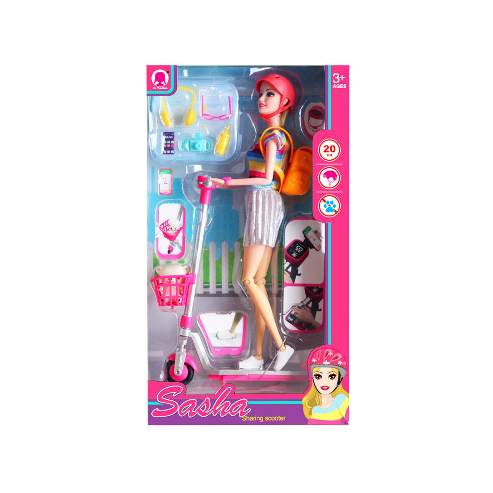 Muñeca fashion con scooter