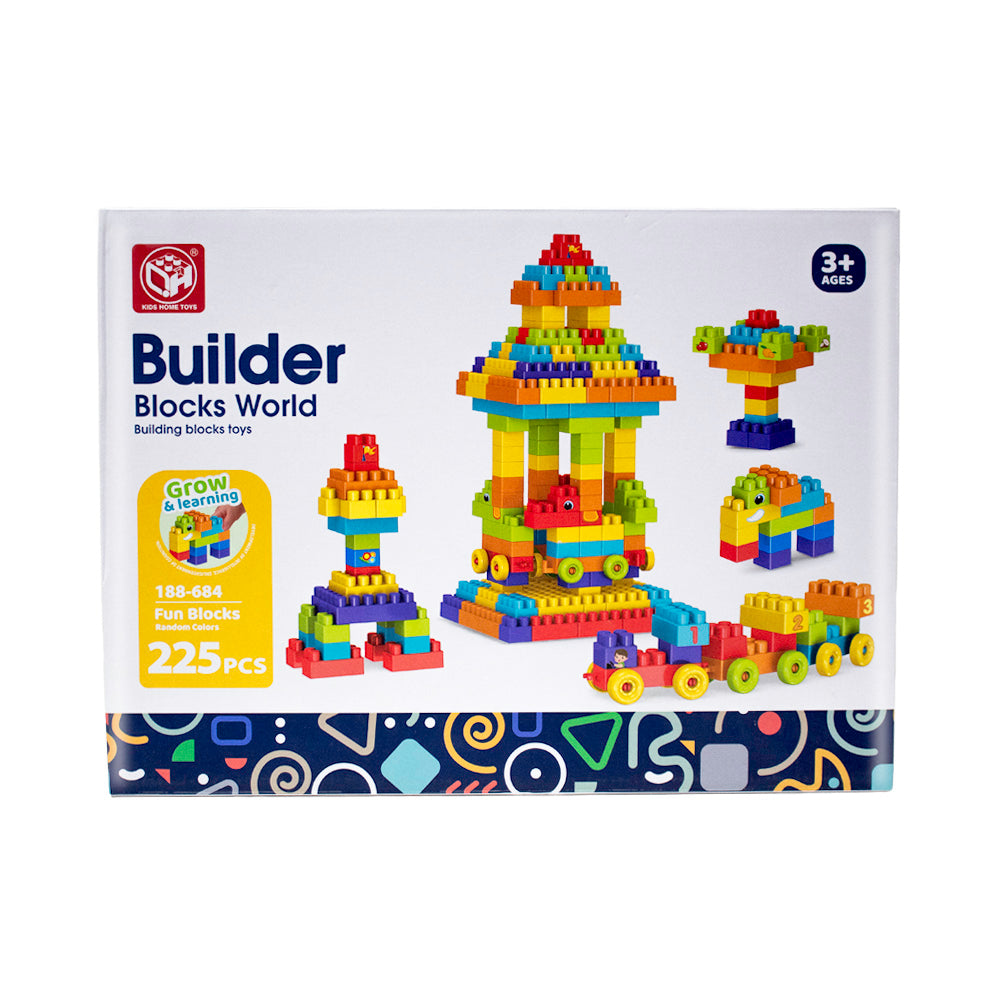 Bloques contrucción 225 piezas 45x33cm