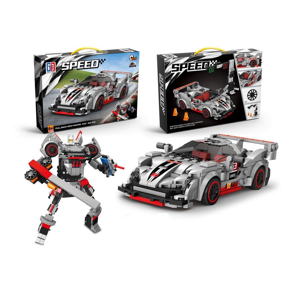 Armable auto robot 2 en 1 tiene 363 piezas