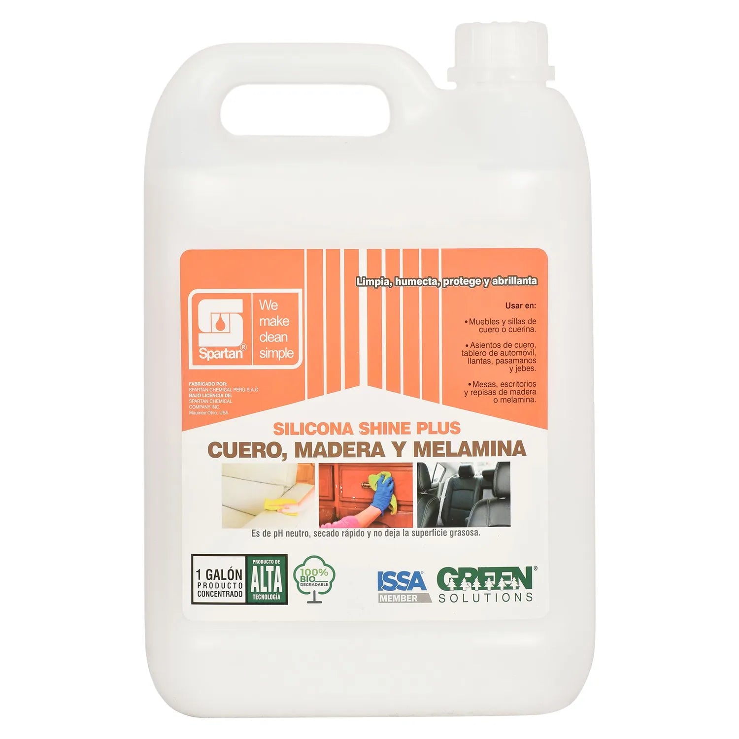 Silicona cuero madera melamine galon 4lt Spartan