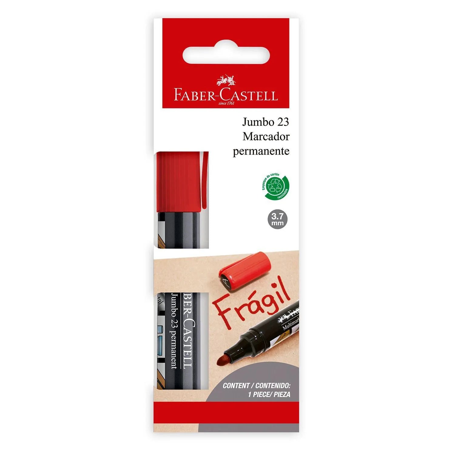Marcador permanente punta redonda rojo 23 BLT