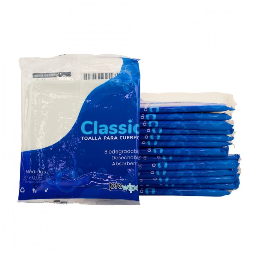 Toalla para cuerpo classic doblada 1.3x0.65mt Prowipe