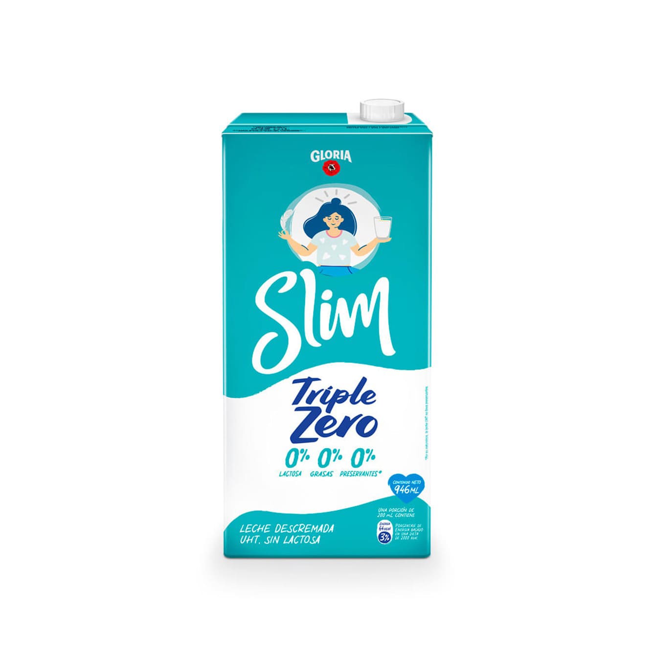 Leche Slim uht triple zero caja 946 ml Gloria