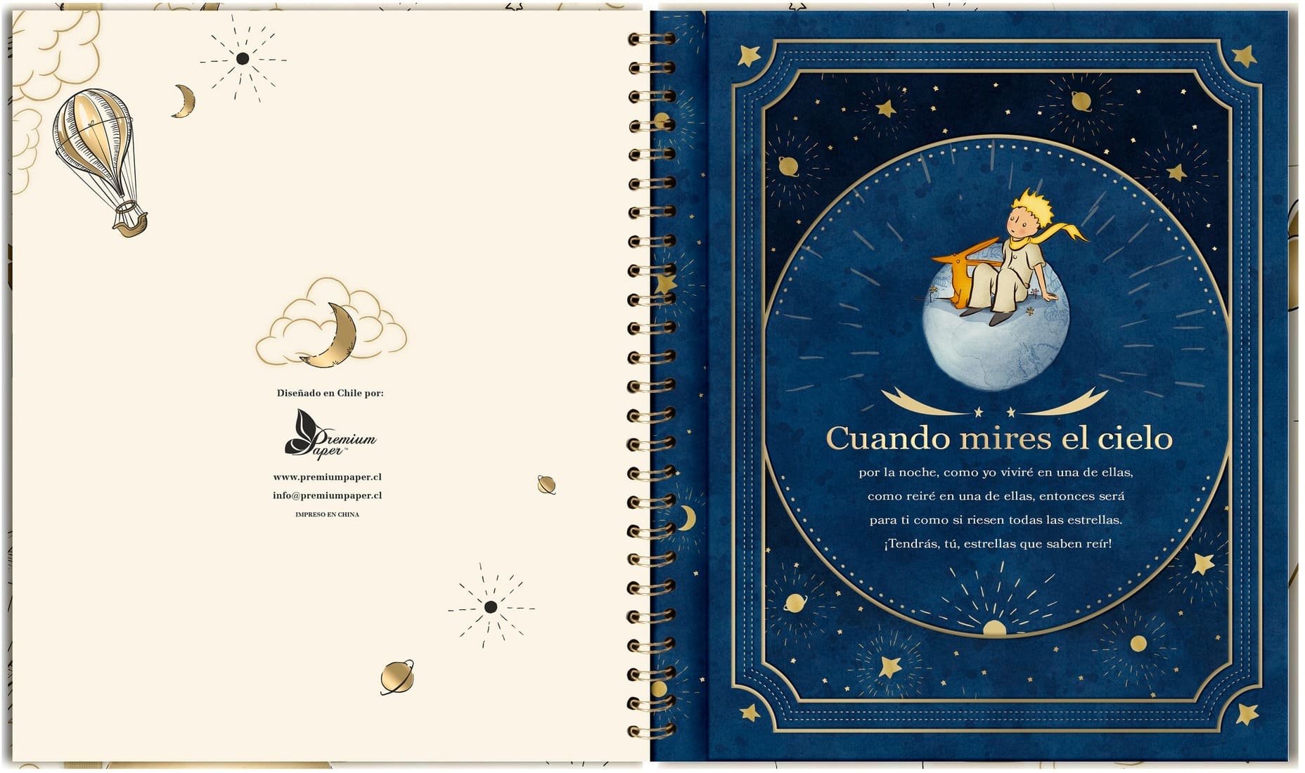 Agenda 2026 principito escritorio semanal espiral