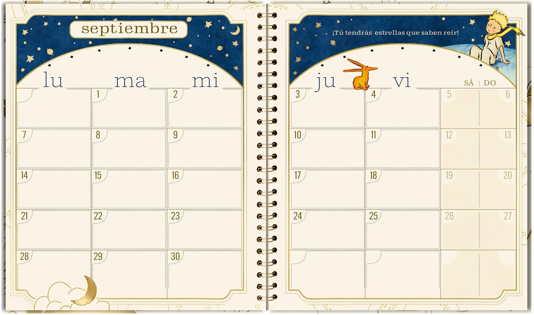 Agenda 2026 principito escritorio semanal espiral