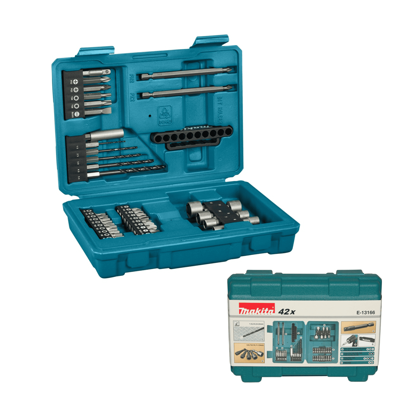 Juego de brocas 42 piezas para taladrar y atornillar Makita